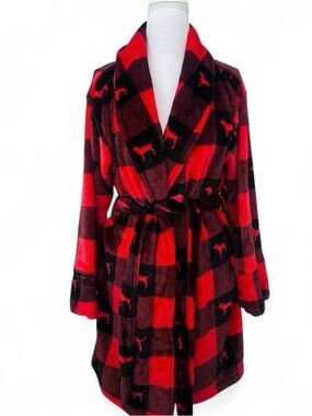 PINK Victoria's Secret Red and Black Plaid Robe XS / S